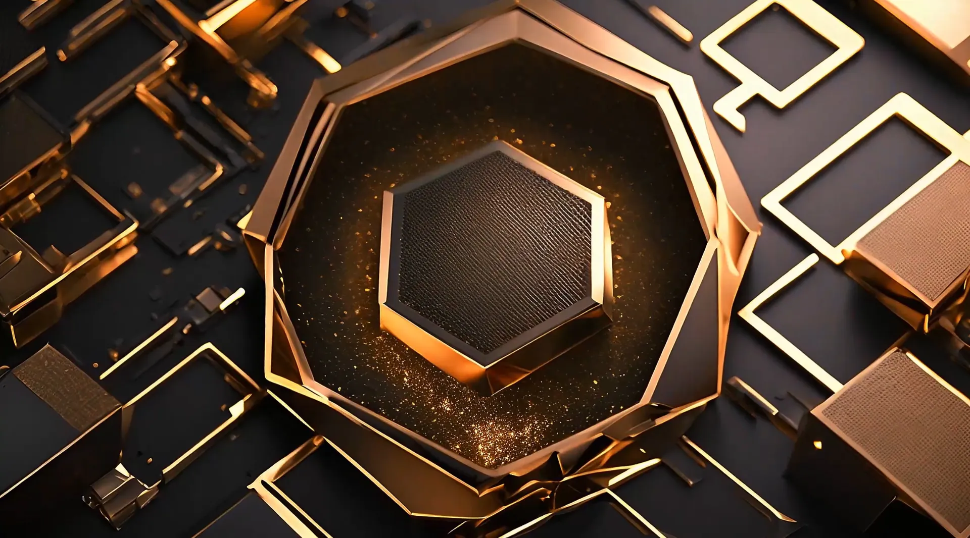 Elegant Geometric with Golden Sparkles